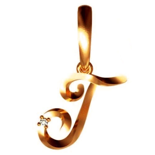 Золотая подвеска с фианитом