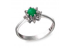 Серебряное кольцо с агатом зеленым