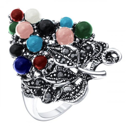 Серебряное кольцо с полудрагоценными камнями