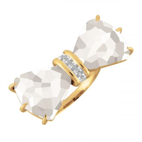 Серебряное кольцо с позолотой с кристаллом
