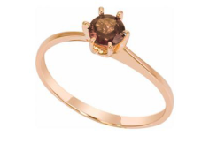 Золотое кольцо с раух-топазом