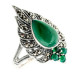 Серебряное кольцо с агатом зеленым