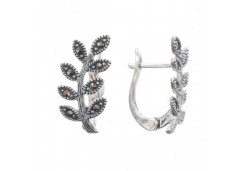 Серебряные cерьги классические с марказитом