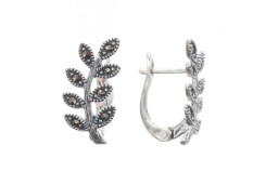 Серебряные cерьги классические с марказитом