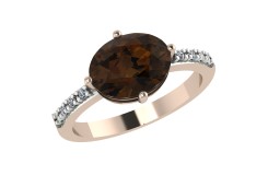 Золотое кольцо с раух-топазом