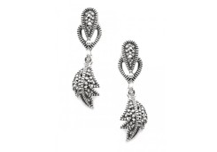 Серебряные cерьги висячие с марказитом