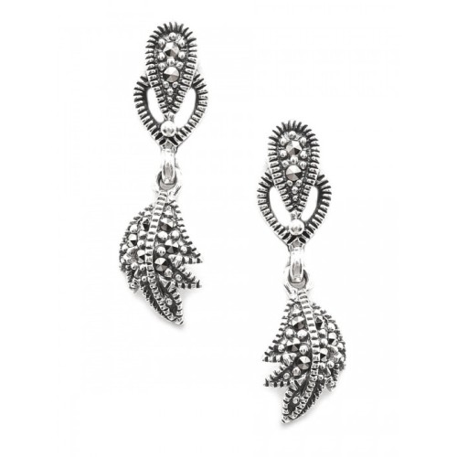 Серебряные cерьги висячие с марказитом