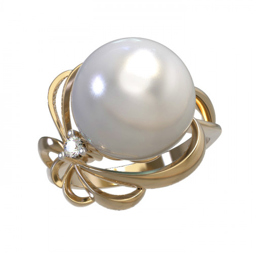 Золотое кольцо с жемчугом