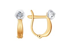 Золотые cерьги с бриллиантом