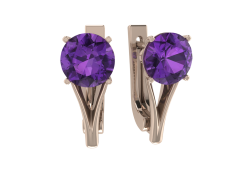 Золотые cерьги с аметистом