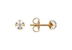 Золотые cерьги пусеты (гвоздики) с бриллиантом