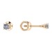 Золотые cерьги пусеты (гвоздики) с фианитом