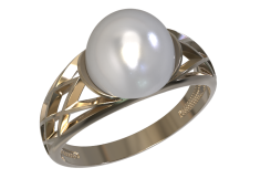 Золотое кольцо с жемчугом