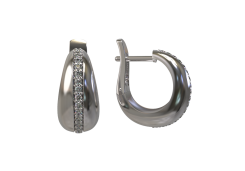 Серебряные cерьги классические с фианитом