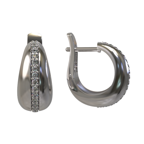 Серебряные cерьги классические с фианитом