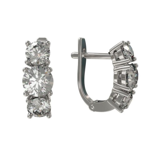 Серебряные cерьги с фианитом