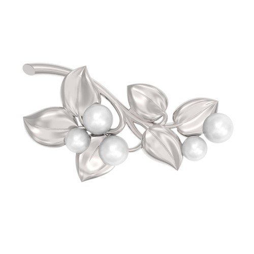 Брошь из серебра с жемчугом