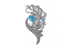 Брошь из серебра с бирюзой