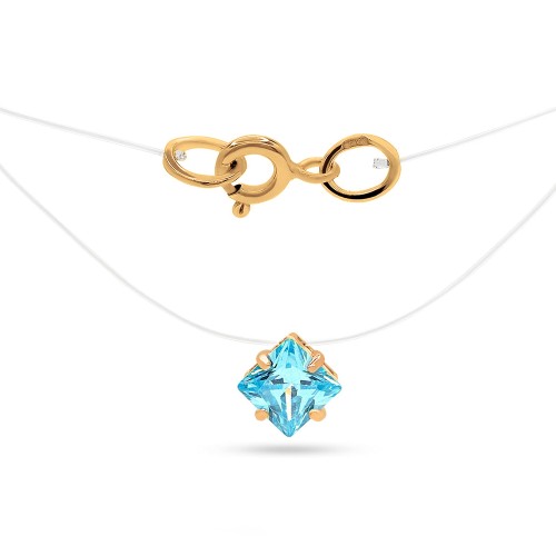 Подвеска на леске из золота с фианитом