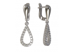 Серебряные cерьги висячие с фианитом