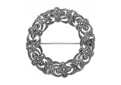 Брошь из серебра с марказитом