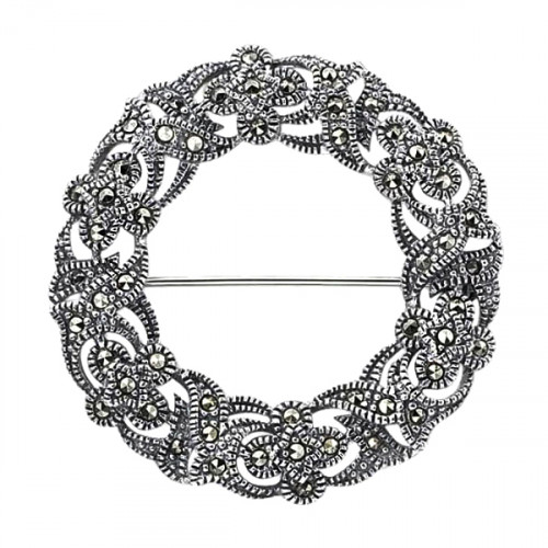 Брошь из серебра с марказитом