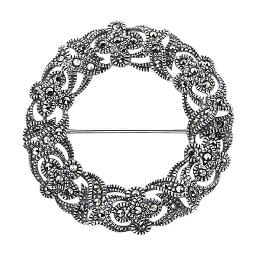 Брошь из серебра с марказитом