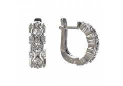 Серебряные cерьги классические с фианитом