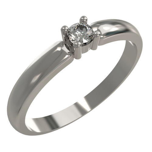 Кольцо из белого золота с бриллиантом