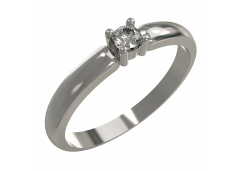Кольцо из белого золота с бриллиантом