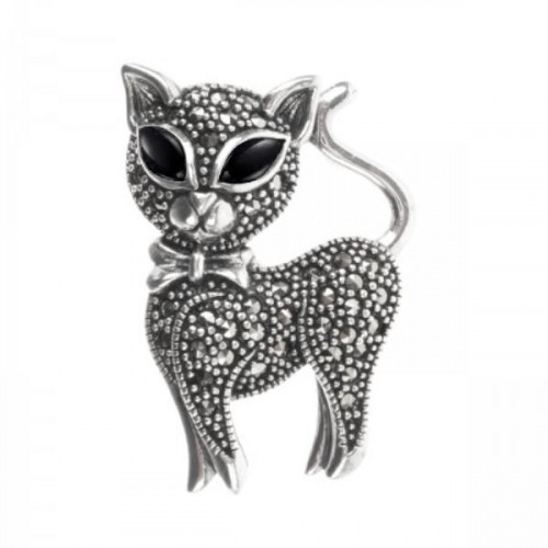 Брошь из серебра с агатом