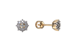 Золотые cерьги классические с бриллиантом