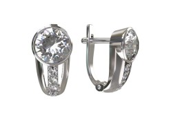 Серебряные cерьги с фианитом