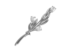 Брошь из серебра с фианитом