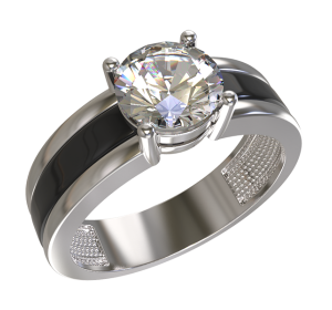 Серебряное кольцо с фианитом