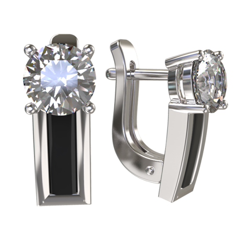 Серебряные cерьги с фианитом