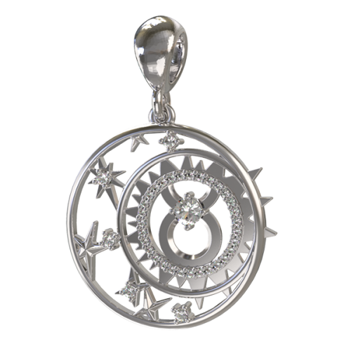 Серебряная подвеска с фианитом