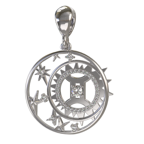 Серебряная подвеска с фианитом