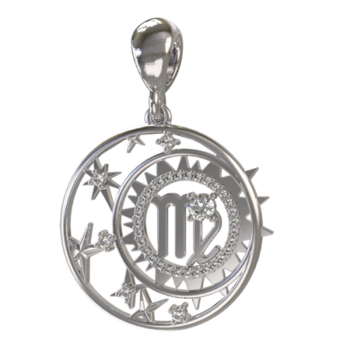 Серебряная подвеска с фианитом