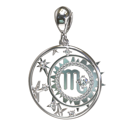 Серебряная подвеска с фианитом