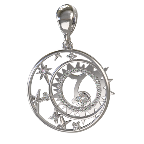 Серебряная подвеска с фианитом