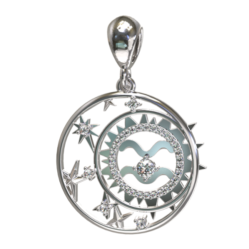 Серебряная подвеска с фианитом