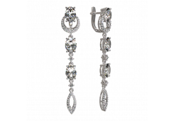 Серебряные cерьги висячие с фианитом