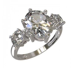 Серебряное кольцо с фианитом
