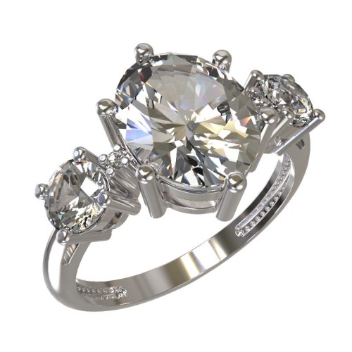 Серебряное кольцо с фианитом