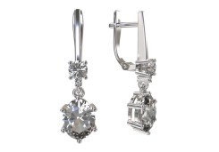 Серебряные cерьги висячие с фианитом