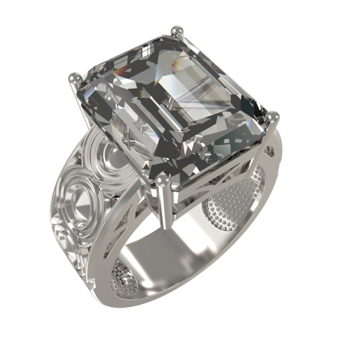 Серебряное кольцо с фианитом