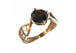 Золотое кольцо с раух-топазом