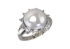 Серебряное кольцо с жемчугом