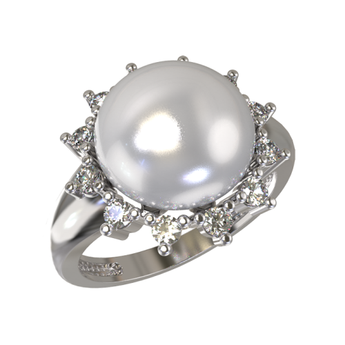 Серебряное кольцо с жемчугом